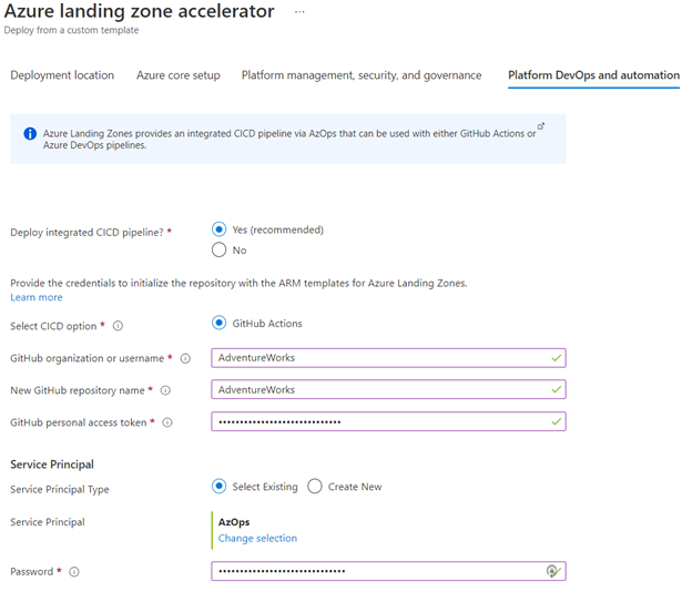 This image demonstrates the Azure landing zone accelerator in the Azure portal, and how organizations can optimize Azure for their needs and innovate.