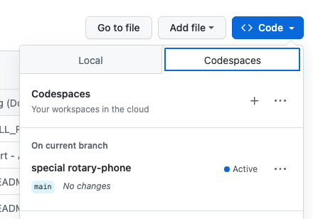Launch GitHub Codespaces