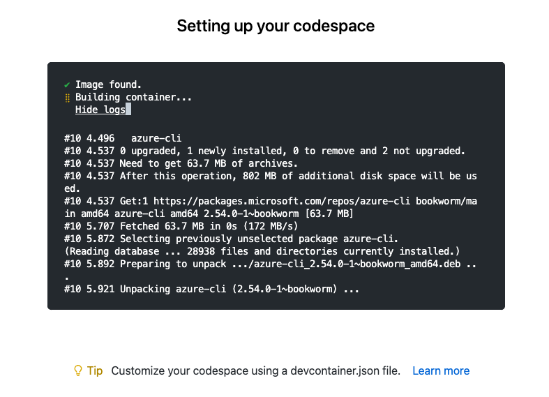 Codespace build