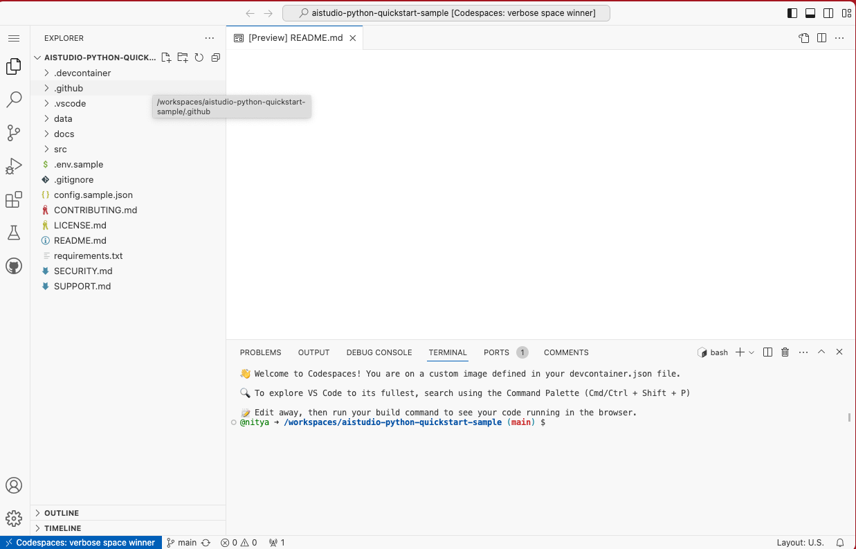 Codespace build