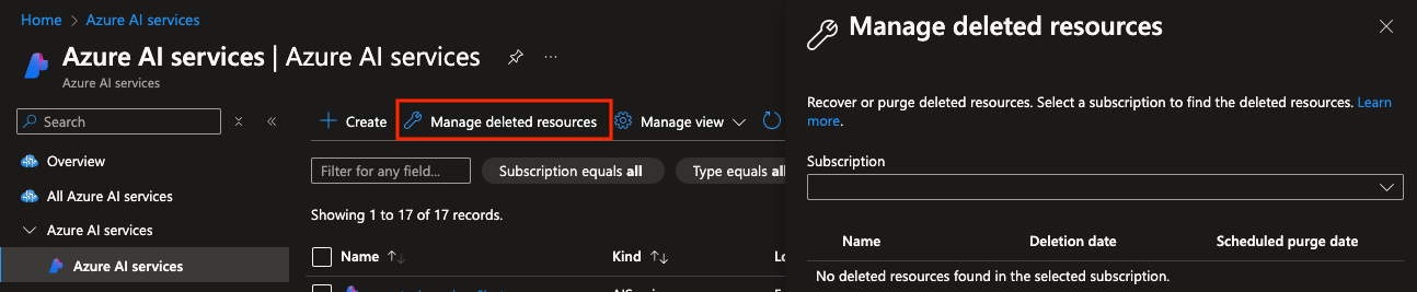 Manage Deleted Resources