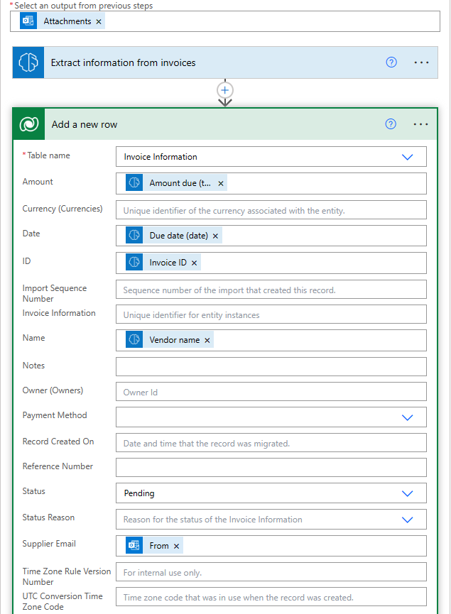 power automate add row