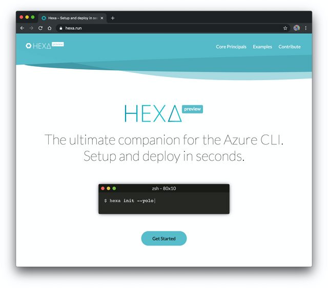 Hexa CLI Landing Page